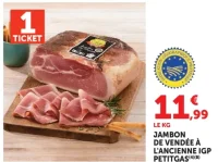 Jambon de Vendée à l'ancienne IGP Petitgas