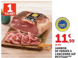 Jambon de Vendée à l'ancienne IGP Petitgas