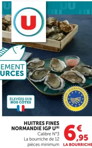 Huîtres fines Normandie IGP U