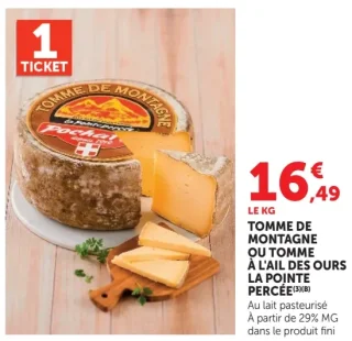 Tomme de Montagne ou Tomme à l'ail des ours La Pointe Percée