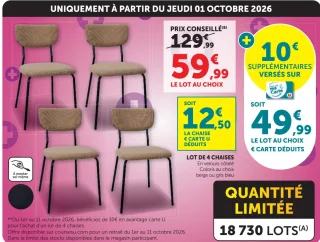 Lot de 4 chaises en velours côtelé
