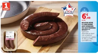 Boudin Noir à l'ancienne aux oignons ou aux pommes Brient