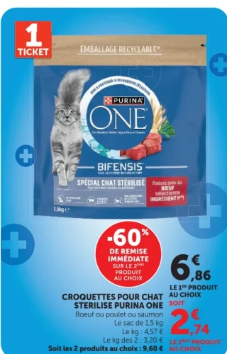 Croquettes pour chat stérilisé Purina One Bifensis
