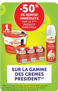 Gamme des crèmes Président