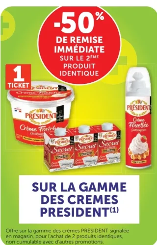 Gamme des crèmes Président