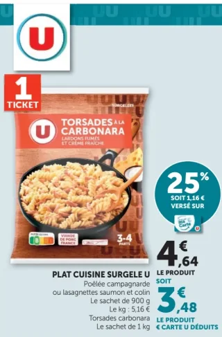 Plat cuisine surgelé U