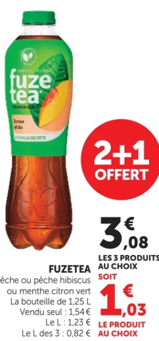Fuzetea Pêche ou pêche hibiscus ou menthe citron vert