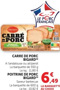 Bigard Carré de Porc ou Poitrine de Porc