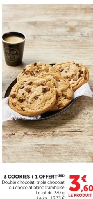 3 Cookies + 1 offert