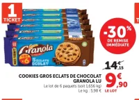 Cookies Gros Eclats de Chocolat Granola LU