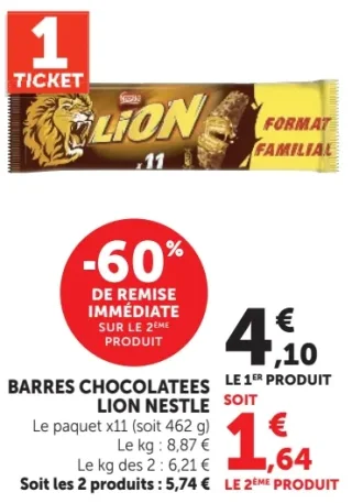 Barres Chocolatées Lion Nestle