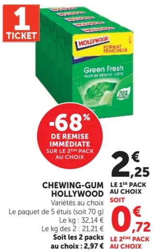 Chewing-Gum Hollywood Green Fresh