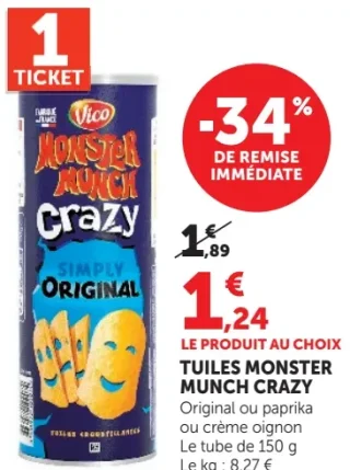 Tuiles Monster Munch Crazy Simply Original