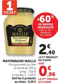 Mayonnaise Maille Fins gourmets ou fine