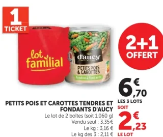 PETITS POIS ET CAROTTES TENDRES ET FONDANTS D'AUCY