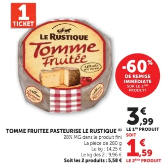 Tomme Fruitée Pasteurisée Le Rustique