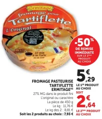 Fromage Pasteurisé Tartiflette Ermitage