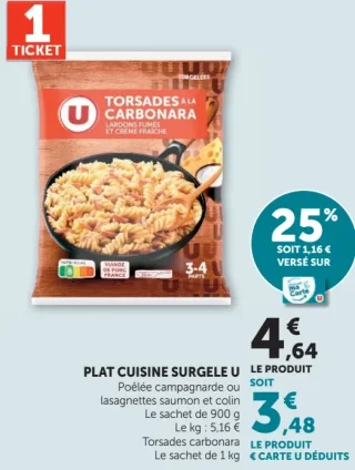 Plat cuisine surgelé U