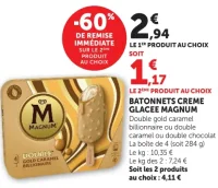 Bâtonnets crème glacée Magnum