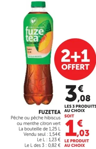 Fuzetea Pêche ou pêche hibiscus ou menthe citron vert