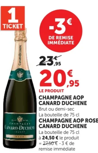 Champagne AOP Canard Duchêne Brut ou demi-sec