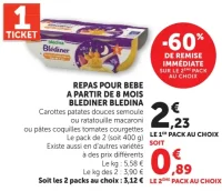 Repas pour bebe Blediner Bledina