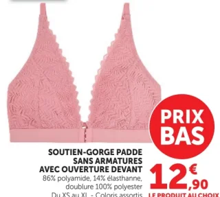 Soutien-gorge paddé sans armatures avec ouverture devant U Collection