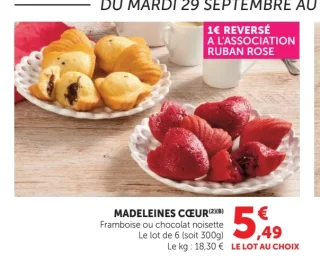 MADELEINES CŒUR Framboise ou chocolat noisette