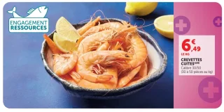 Crevettes cuites calibre 30/50