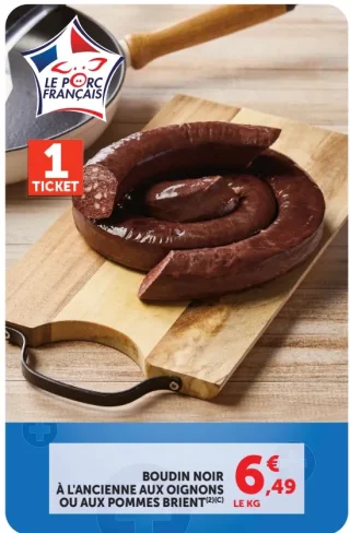 Boudin noir à l'ancienne aux oignons ou aux pommes Brient