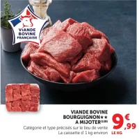 VIANDE BOVINE BOURGUIGNON A MIJOTER