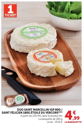 Duo Saint Marcellin IGP 80g / Saint Félicien 180g Étoile du Vercors