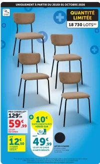 Lot de 4 chaises en velours côtelé