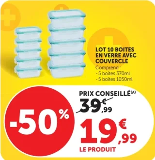 LOT 10 BOITES EN VERRE AVEC COUVERCLE