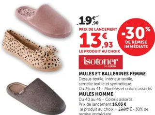 MULES ET BALLERINES FEMME isotoner