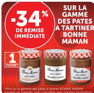 Sur la gamme des pâtes à tartiner Bonne Maman