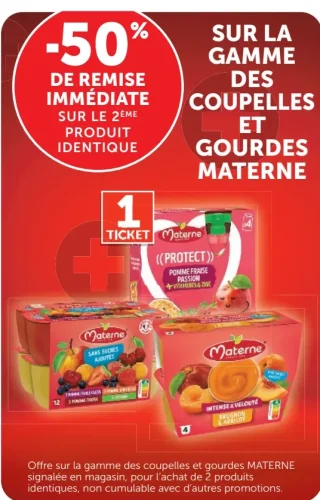 Sur la gamme des coupelles et gourdes Materne