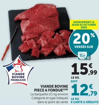 Viande bovine pièce à fondue