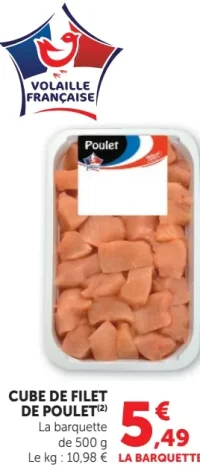 Cube de filet de poulet