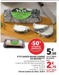 P'tit Sainte Maure Cendré ou Nature
