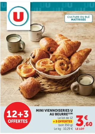Mini viennoiseries U au beurre