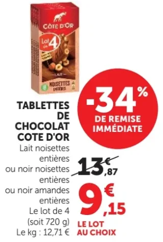 Tablettes de Chocolat Cote d'Or
