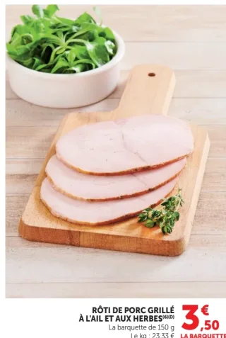Rôti de porc grillé à l'ail et aux herbes