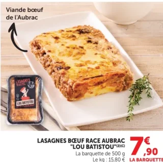Lasagnes bœuf race aubrac "Lou Batistou"