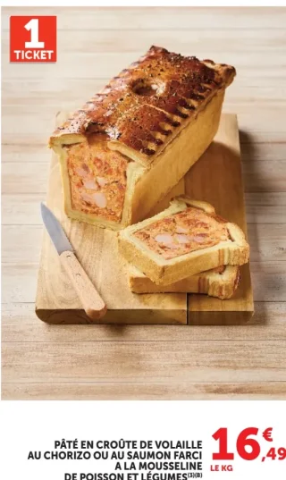 Pâté en croûte de volaille au chorizo ou au saumon farci