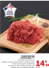 Viande bovine haché vrac