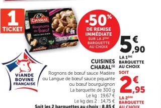 Rognons de bœuf sauce Madère ou Langue de bœuf sauce piquante ou bœuf bourguignon Cuisines Charal