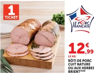 RÔTI DE PORC CUIT NATURE OU AUX HERBES BRIENT