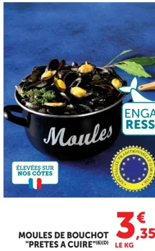 Moules de bouchot "Prêtes à cuire"