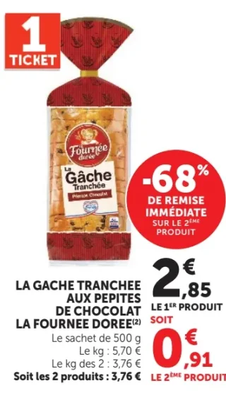 La Gâche Tranchée Aux Pépites De Chocolat La Fournée Dorée